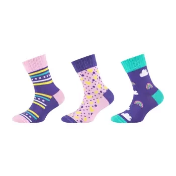 Skarpety dziewczęce SKECHERS GIRLS CASUAL ORGANIC DREAMING CLOUDS SOCKS 3P